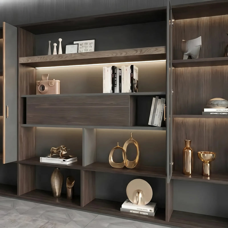 Stellan · Office Shelves w/ Integrated Lighting & Storage