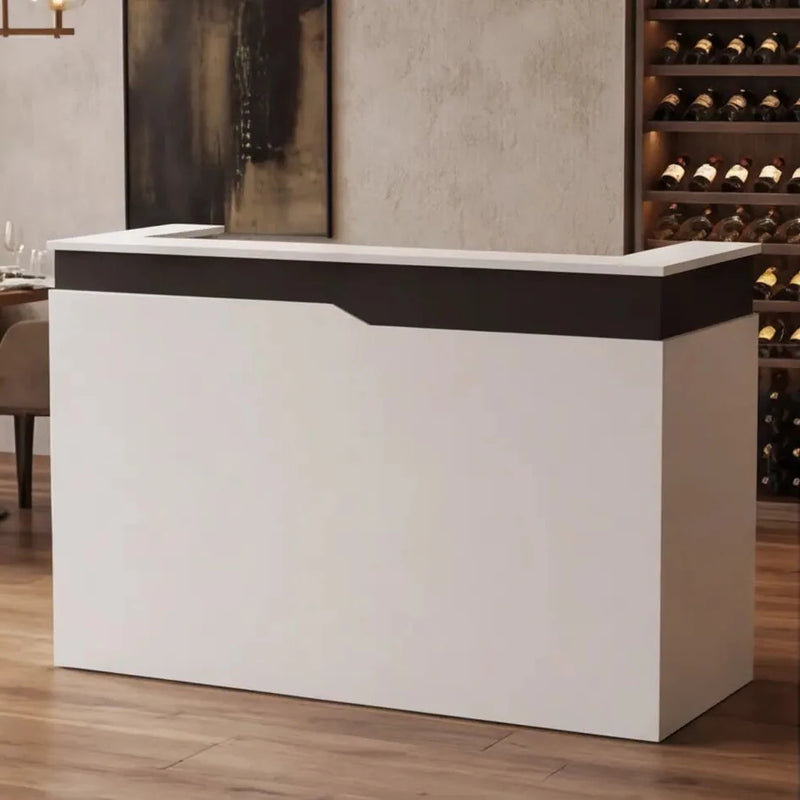 Elric hostess desk, right configuration, by the wine wall