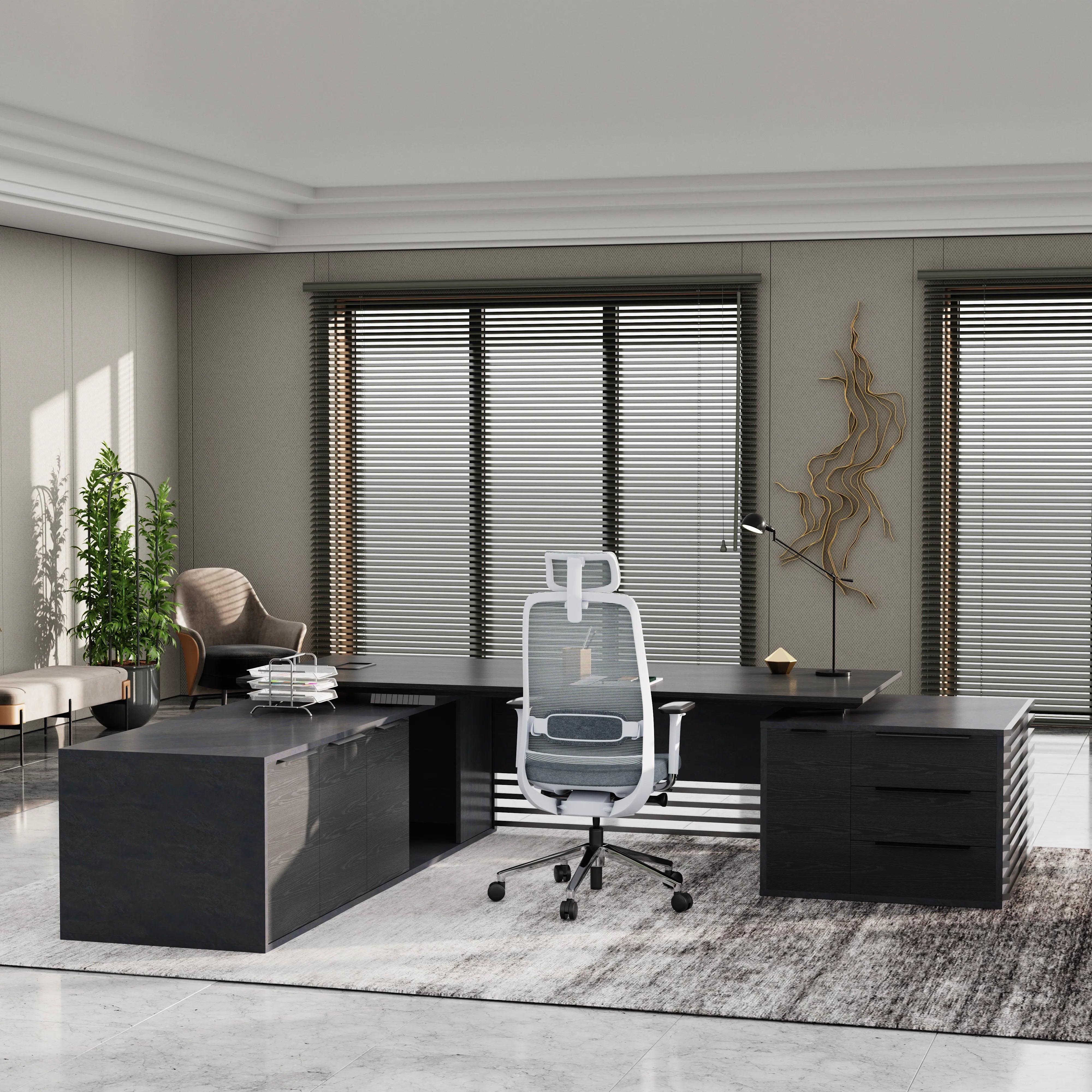 Anderson ยท Modern L-Shaped Executive Desk, Adjustable Height