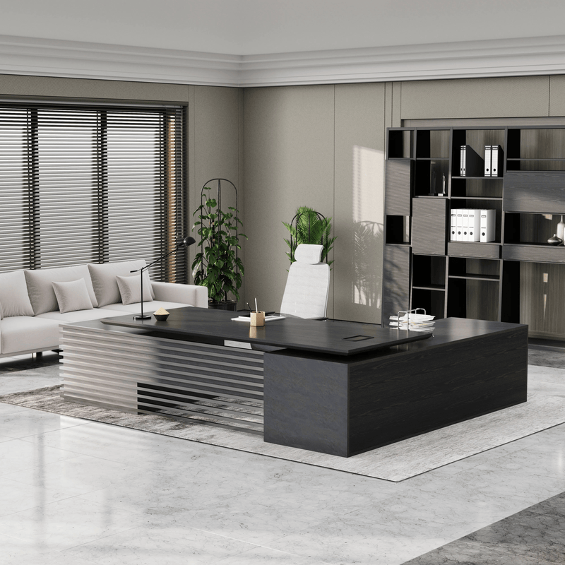 Anderson ยท Modern L-Shaped Executive Desk, Adjustable Height