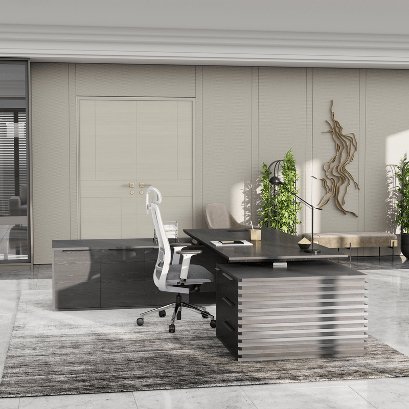 Anderson ยท Modern L-Shaped Executive Desk, Adjustable Height