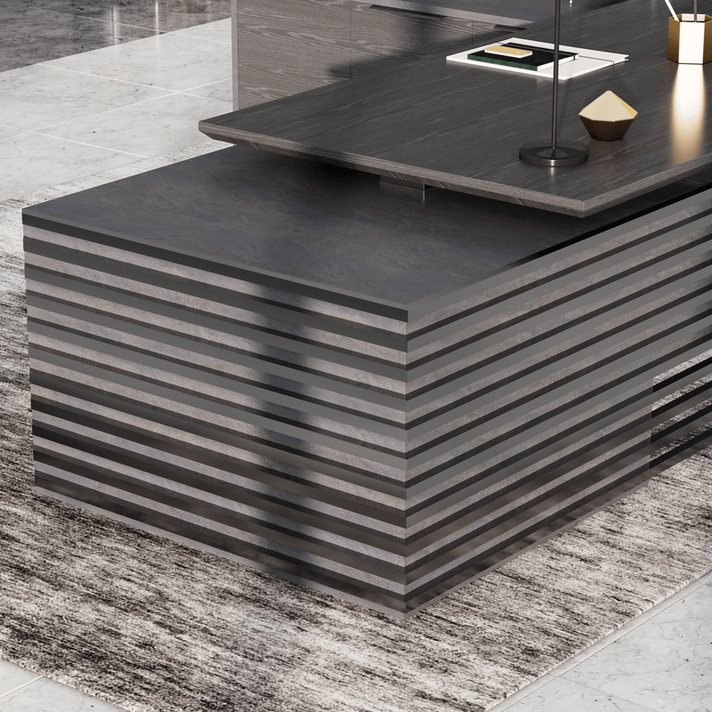 Anderson ยท Modern L-Shaped Executive Desk, Adjustable Height