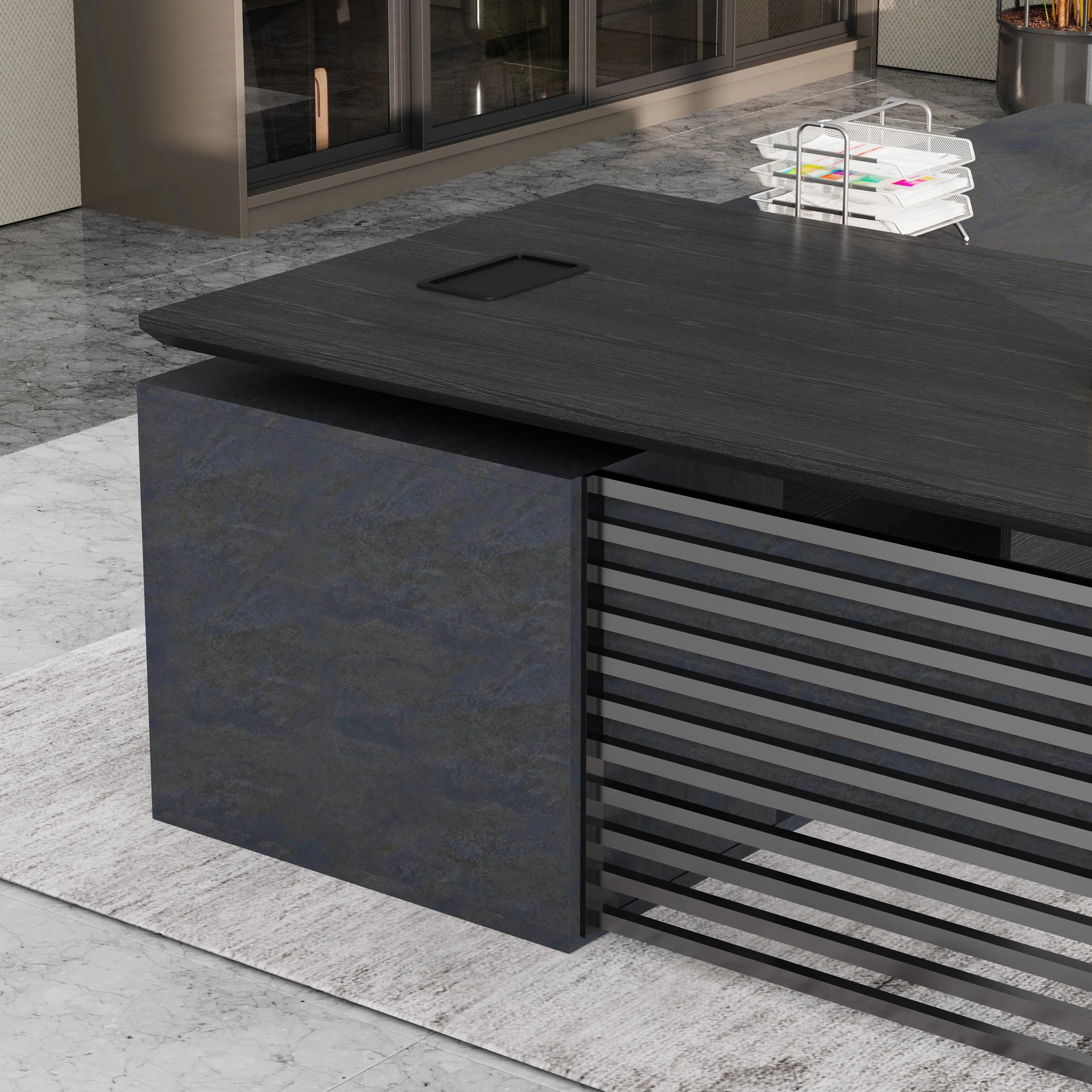 Anderson ยท Modern L-Shaped Executive Desk, Adjustable Height
