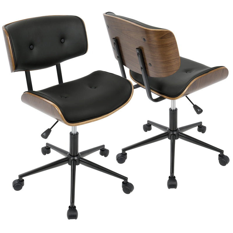 Fenby mid-century modern office chair in black, photo 1