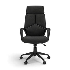 Kenmure high-back executive office chair in black, front view