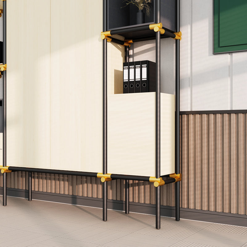 Facet · 95″W Open Display Office Shelves & Cabinet