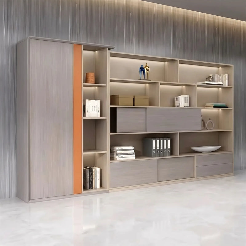 Seguin · Office Shelves w/ Integrated Lighting & Storage