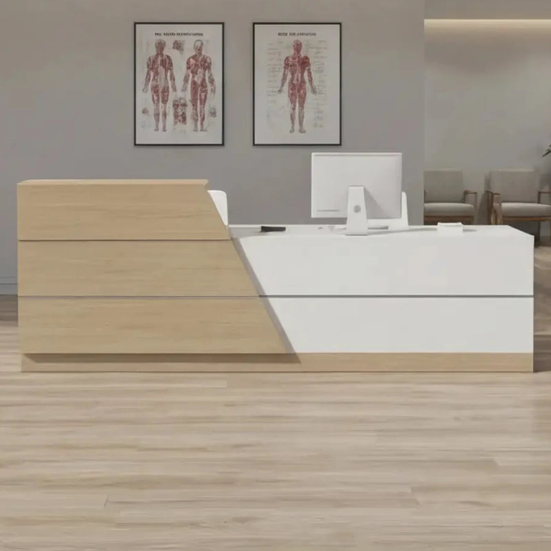 Celandra front desk, left configuration, in a clinic waiting room