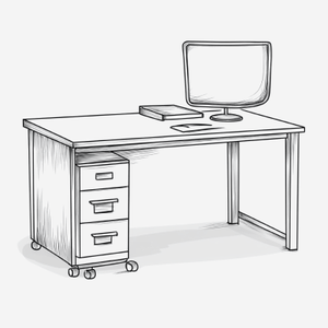 Desk with Mobile Storage