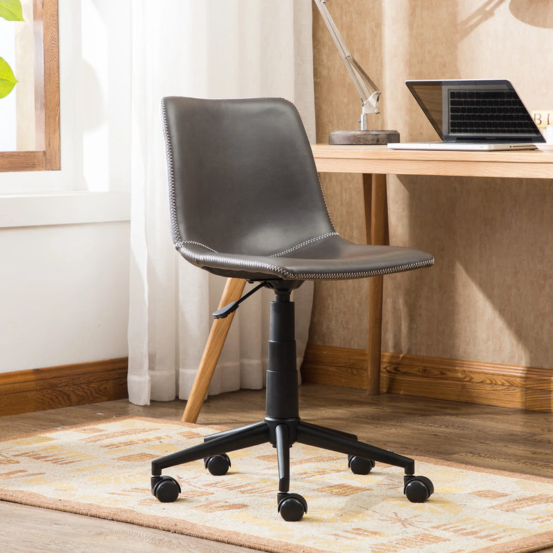 Linby faux leather task chair in gray, photo 3