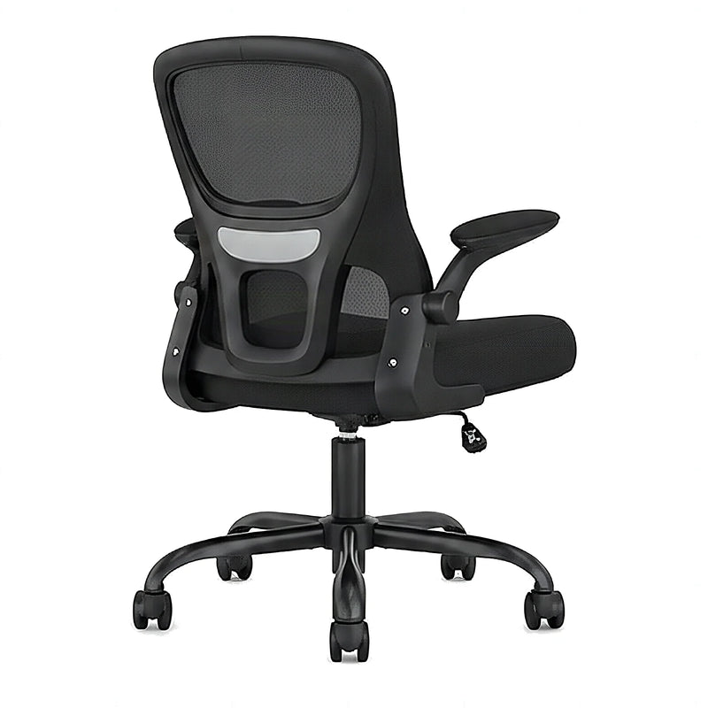 Keld mesh task chair in black, back angled view