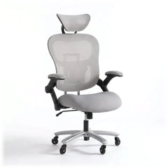 Dunmore big and tall mesh office chair in gray, front view