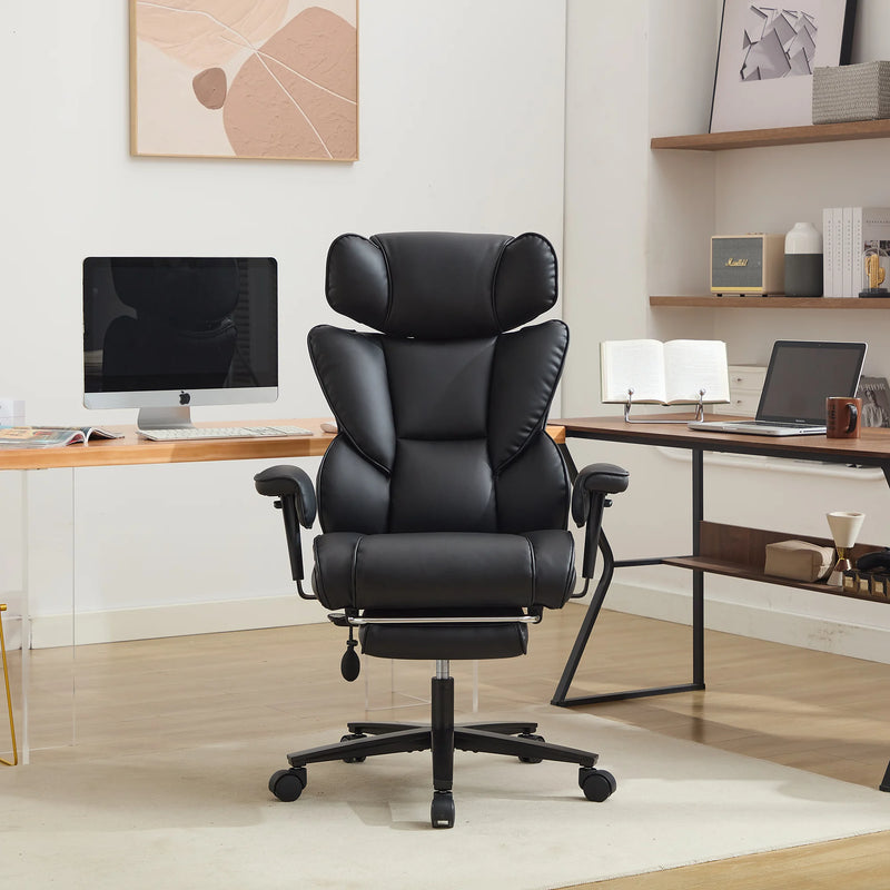 Dunstan high-back office chair with footrest in black, photo 5