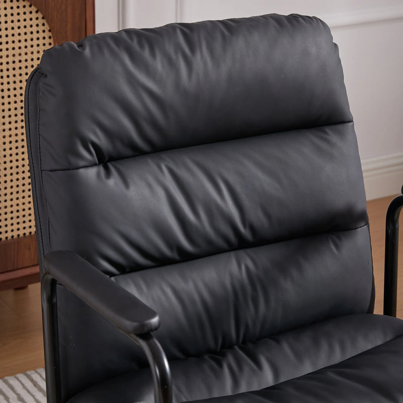 Nevin mid-back PU leather task chair in black, photo 7