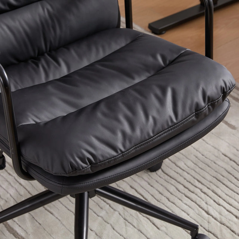 Nevin mid-back PU leather task chair in black, photo 8