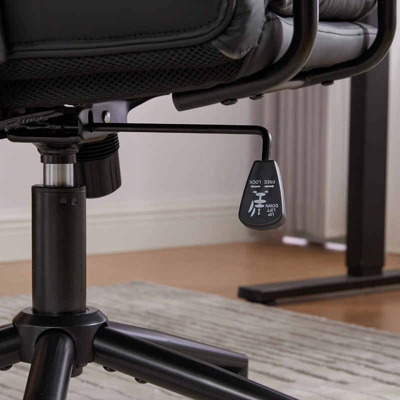 Nevin mid-back PU leather task chair in black, photo 11