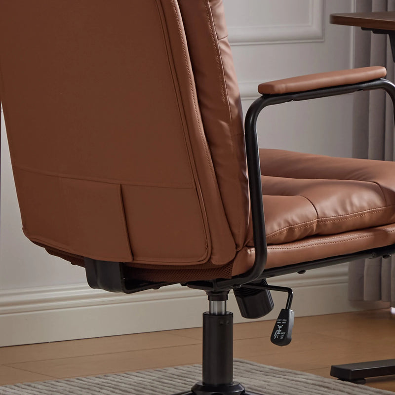Nevern mid-back PU leather task chair in brown, photo 5