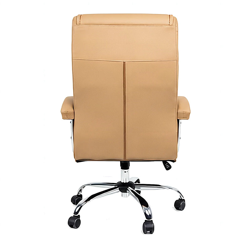 Ellwood high-back executive office chair in camel, back view