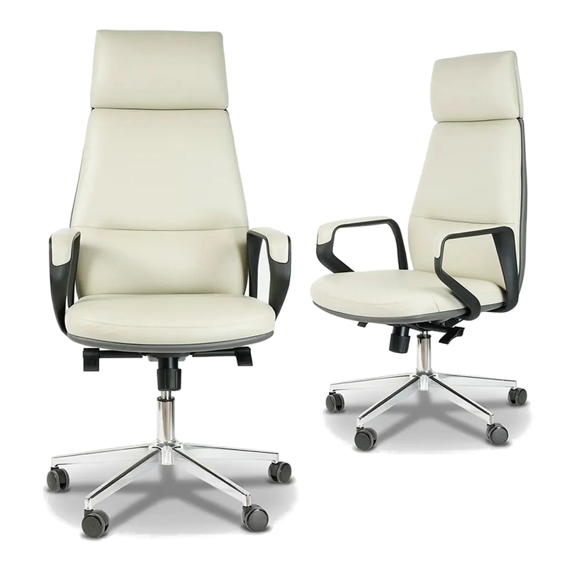 Ormley high-back executive office chair in white, photo 1