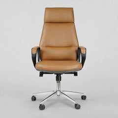 Ormsby high-back executive office chair in brown, front view