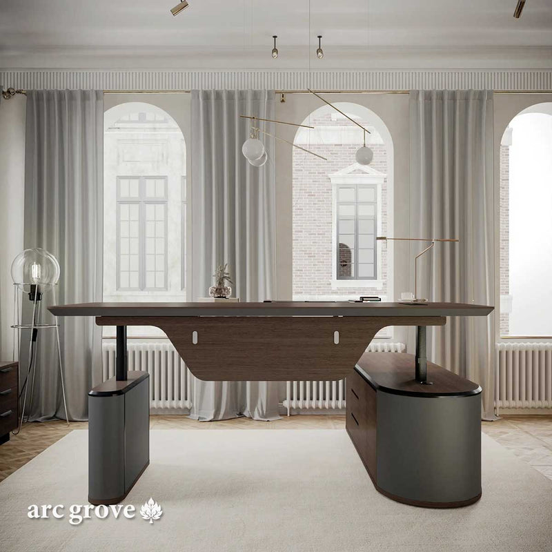 Vynric · L-Shaped Executive Standing Desk, Adjustable Height