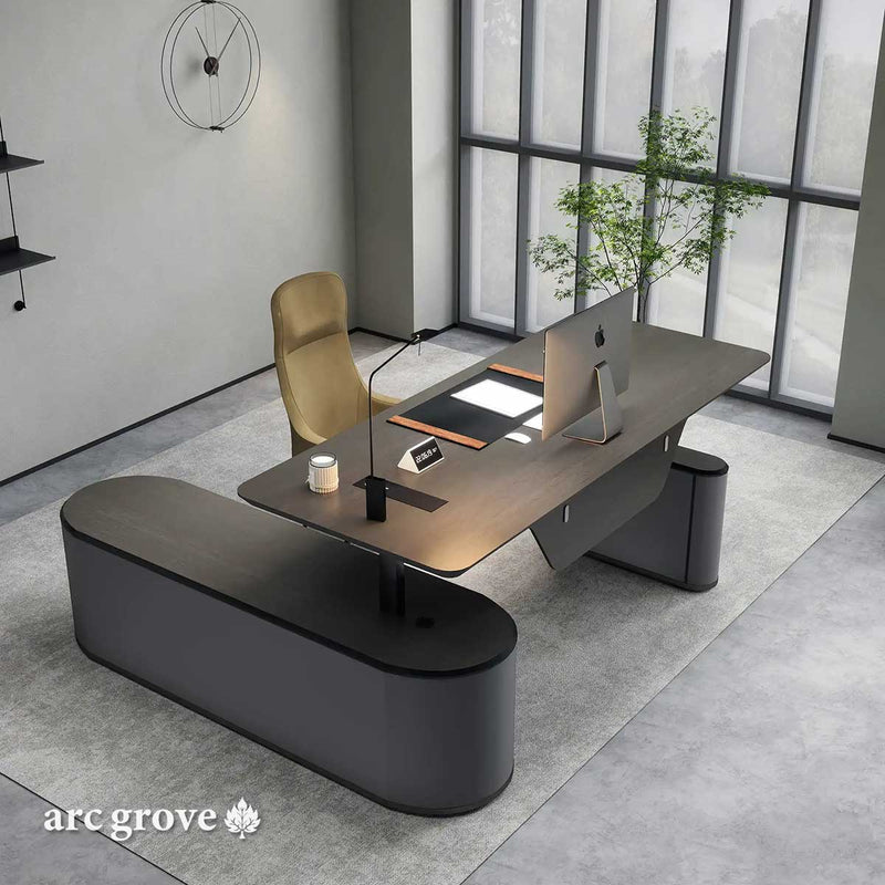 Vynric · L-Shaped Executive Standing Desk, Adjustable Height