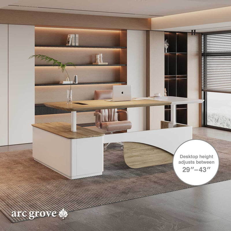 Albion · Executive L-Shaped Standing Desk, Adjustable Height