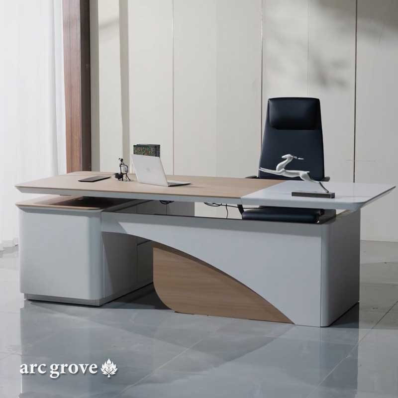 Albion · Executive L-Shaped Standing Desk, Adjustable Height