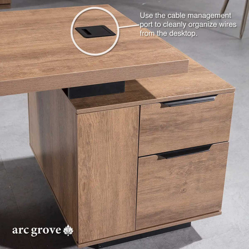 Escritorio ejecutivo rectangular Prince de 63 a 71