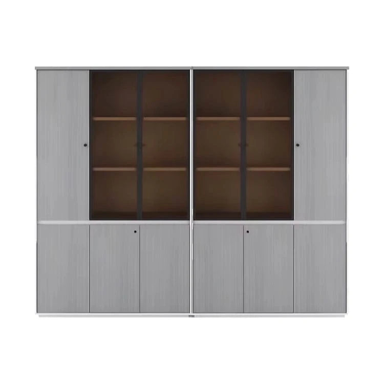 Adam Gray Closed Shelving Unit - Queen Size - White Background