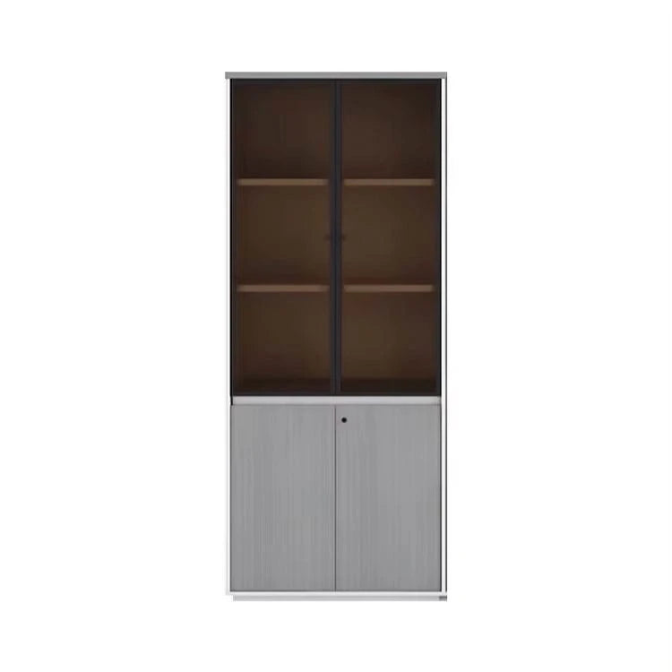 Adam Gray Closed Shelving Unit - Solo Size - White Background