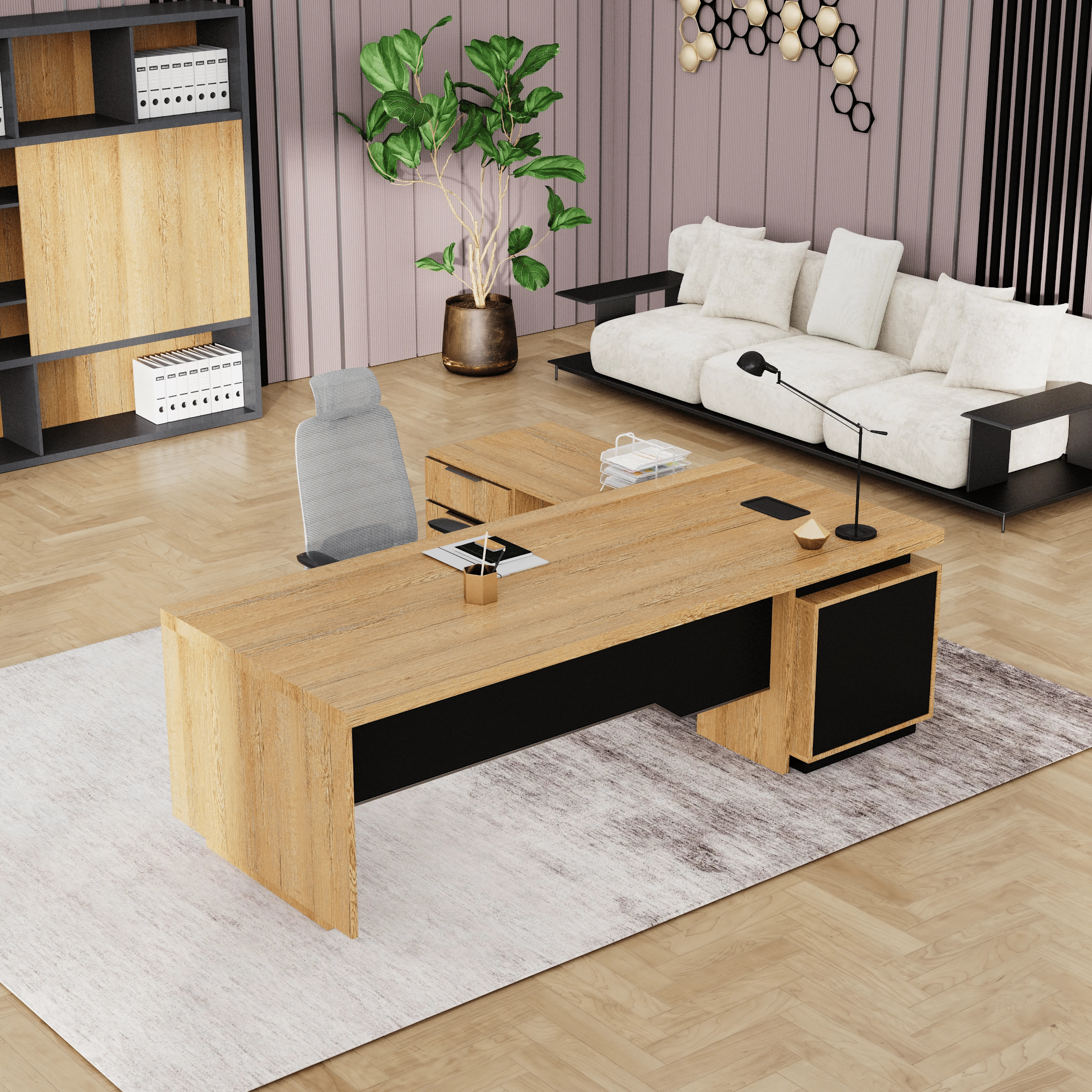 Addison ยท Modern L-Shaped Executive Desk