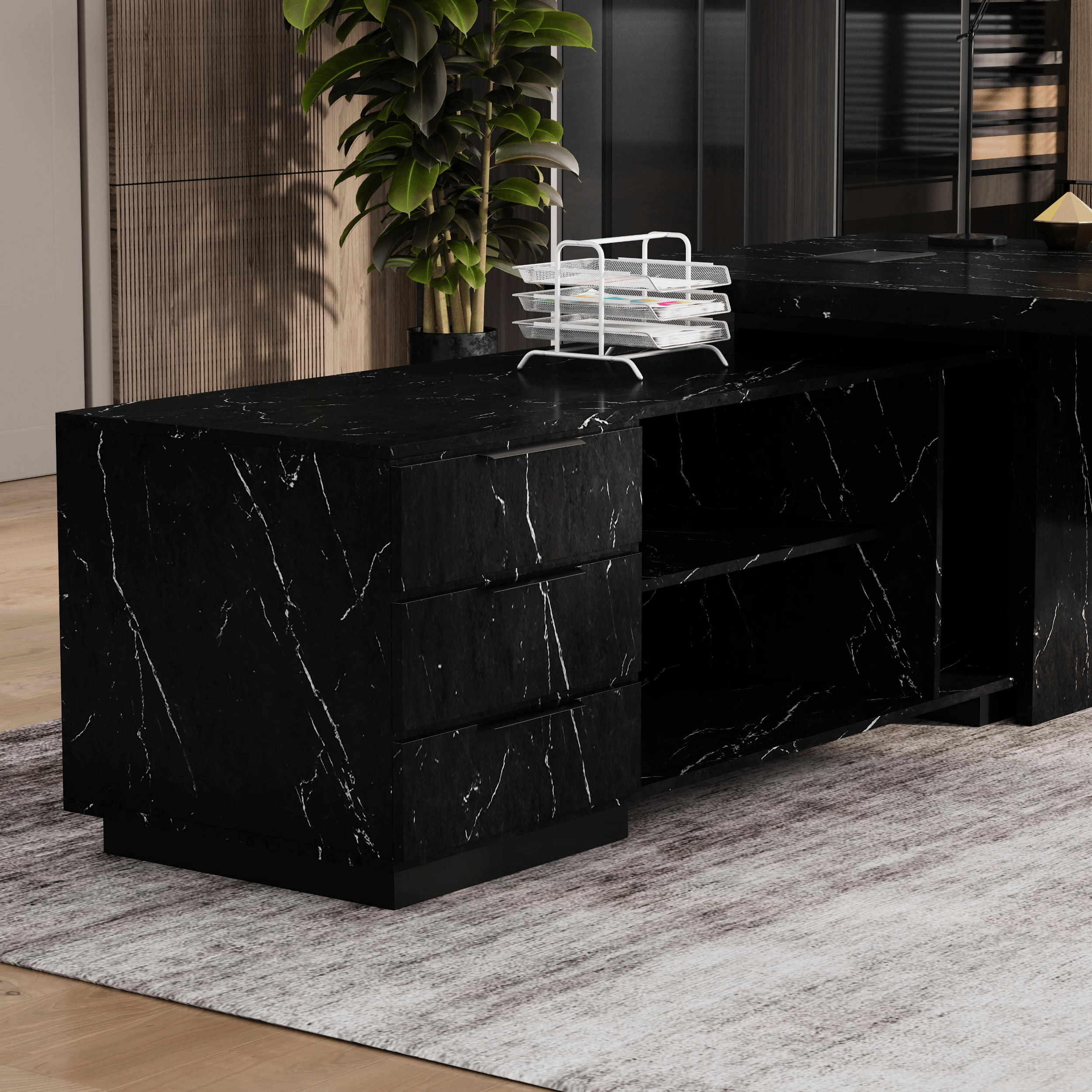 Addison ยท Modern L-Shaped Executive Desk