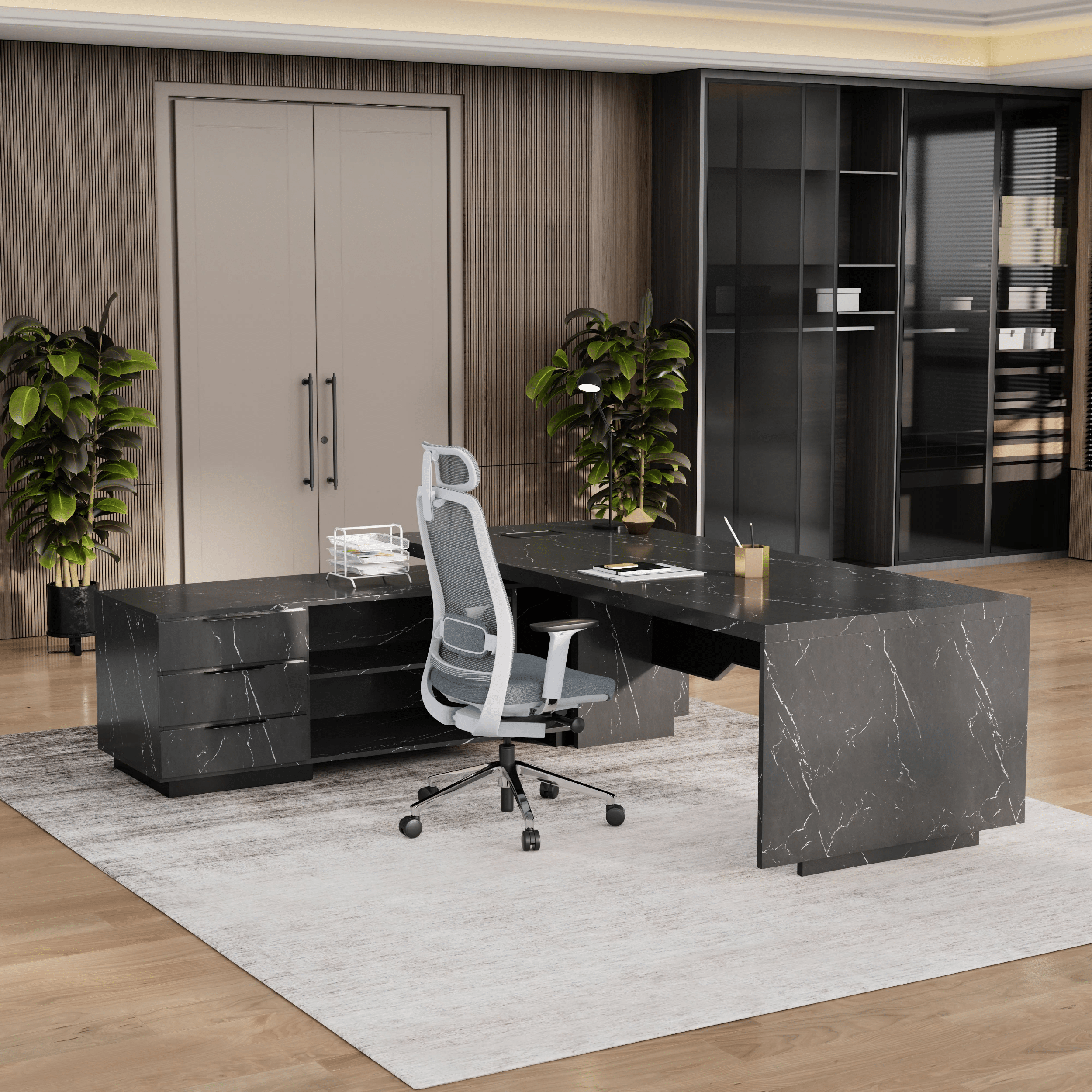Addison ยท Modern L-Shaped Executive Desk