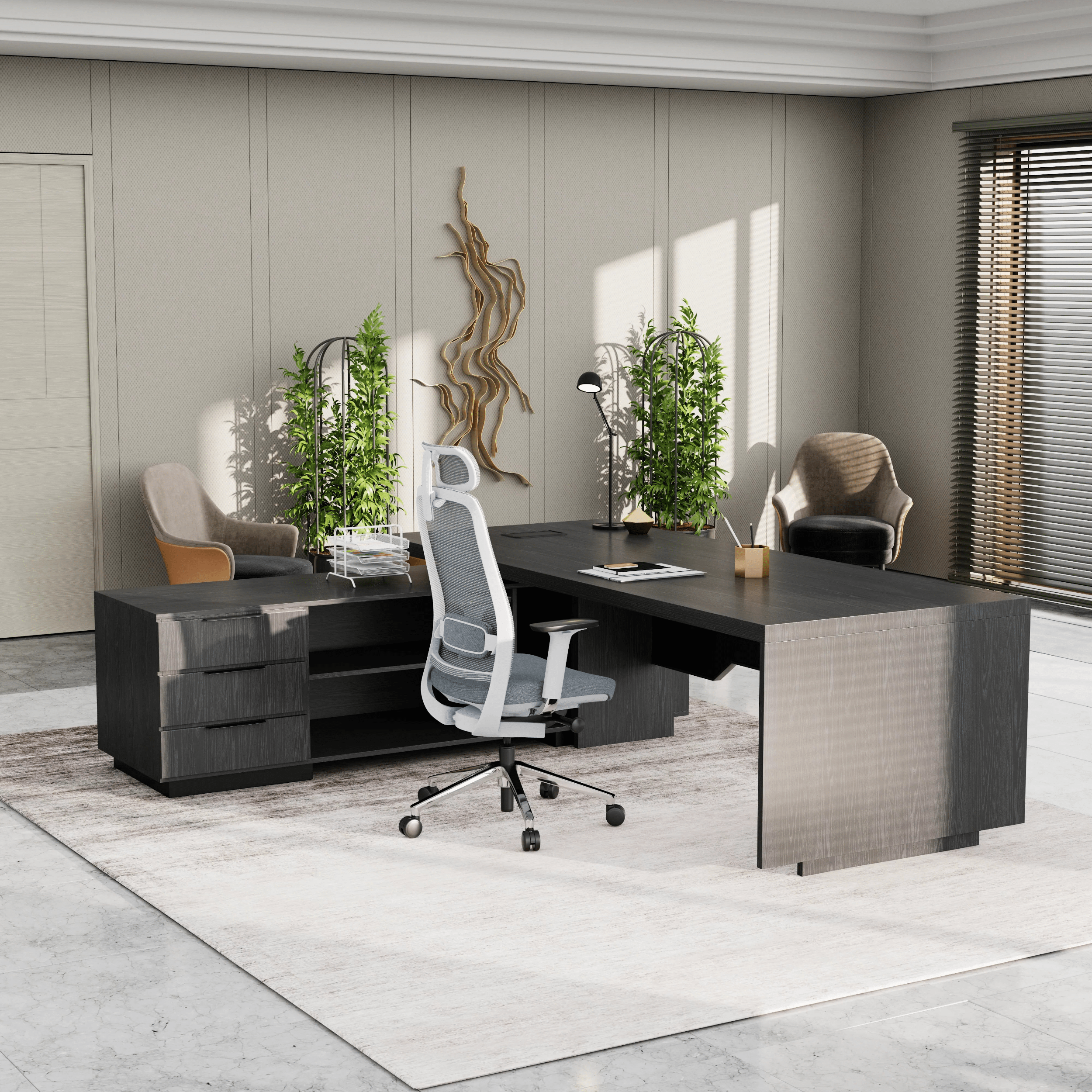 Addison ยท Modern L-Shaped Executive Desk
