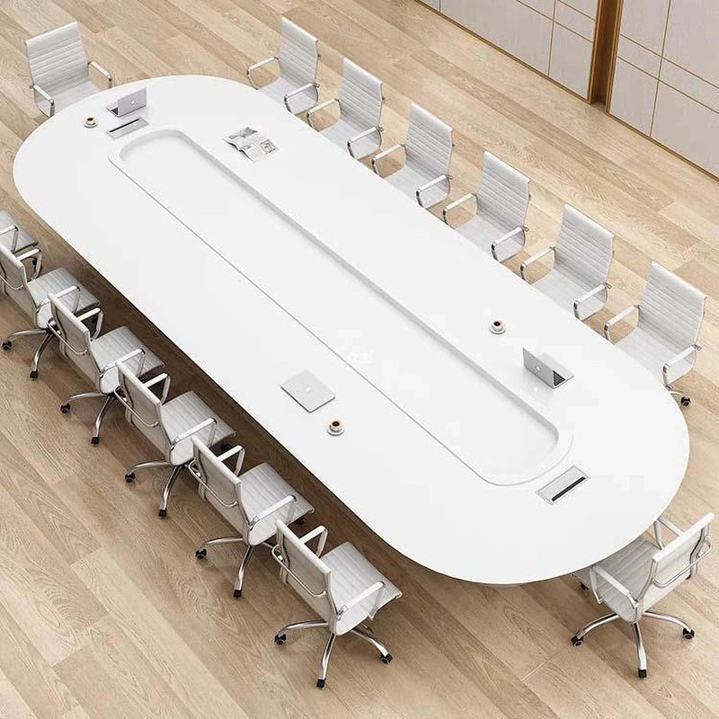 Aelina · White, Rounded Conference Room Table