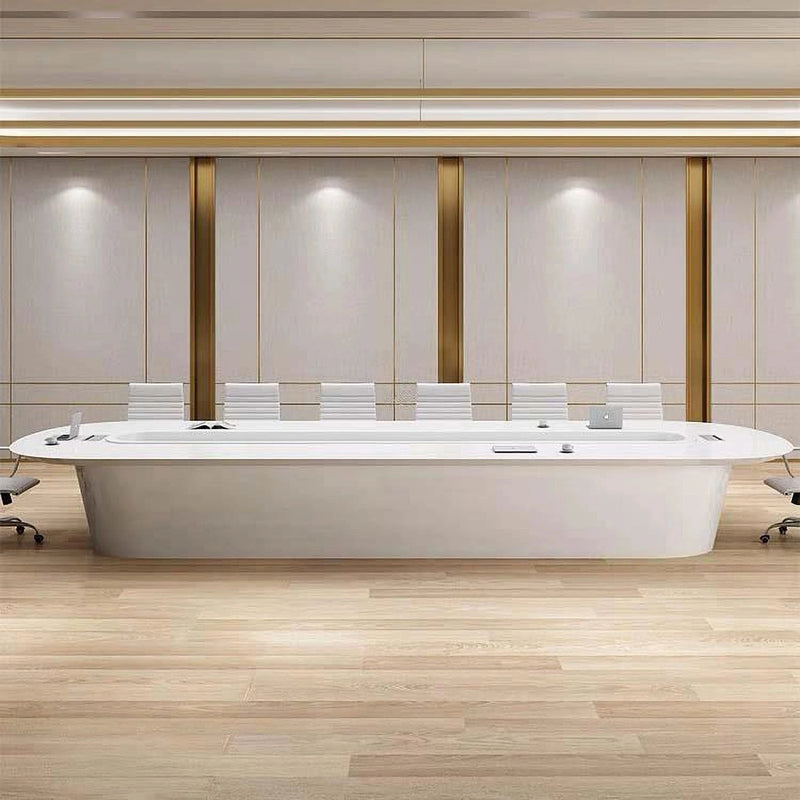 Aelina · White, Rounded Conference Room Table