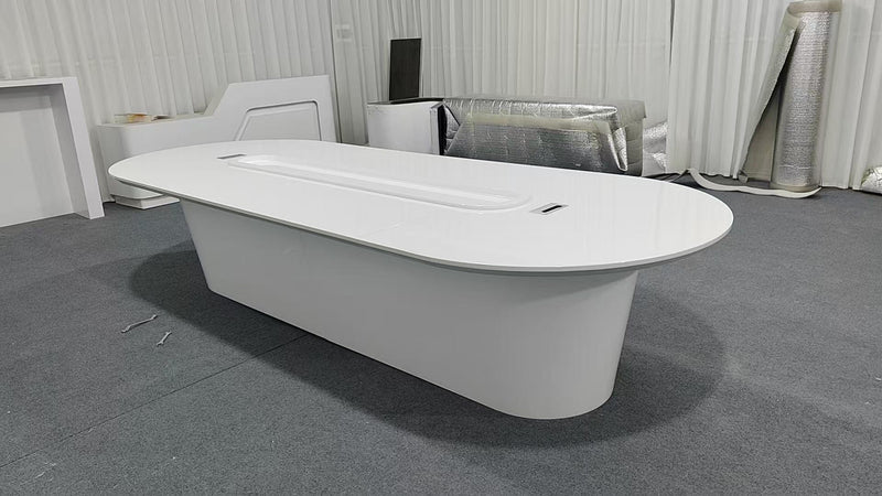 Aelina · White, Rounded Conference Room Table