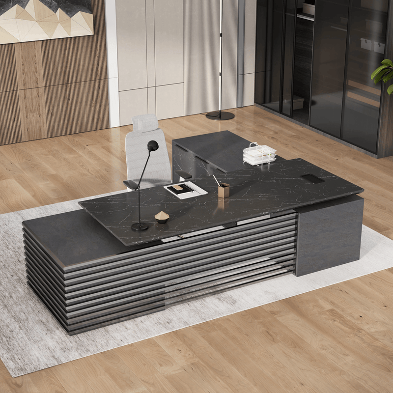 Anderson ยท Modern L-Shaped Executive Desk, Adjustable Height