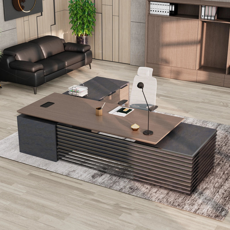 Anderson ยท Modern L-Shaped Executive Desk, Adjustable Height