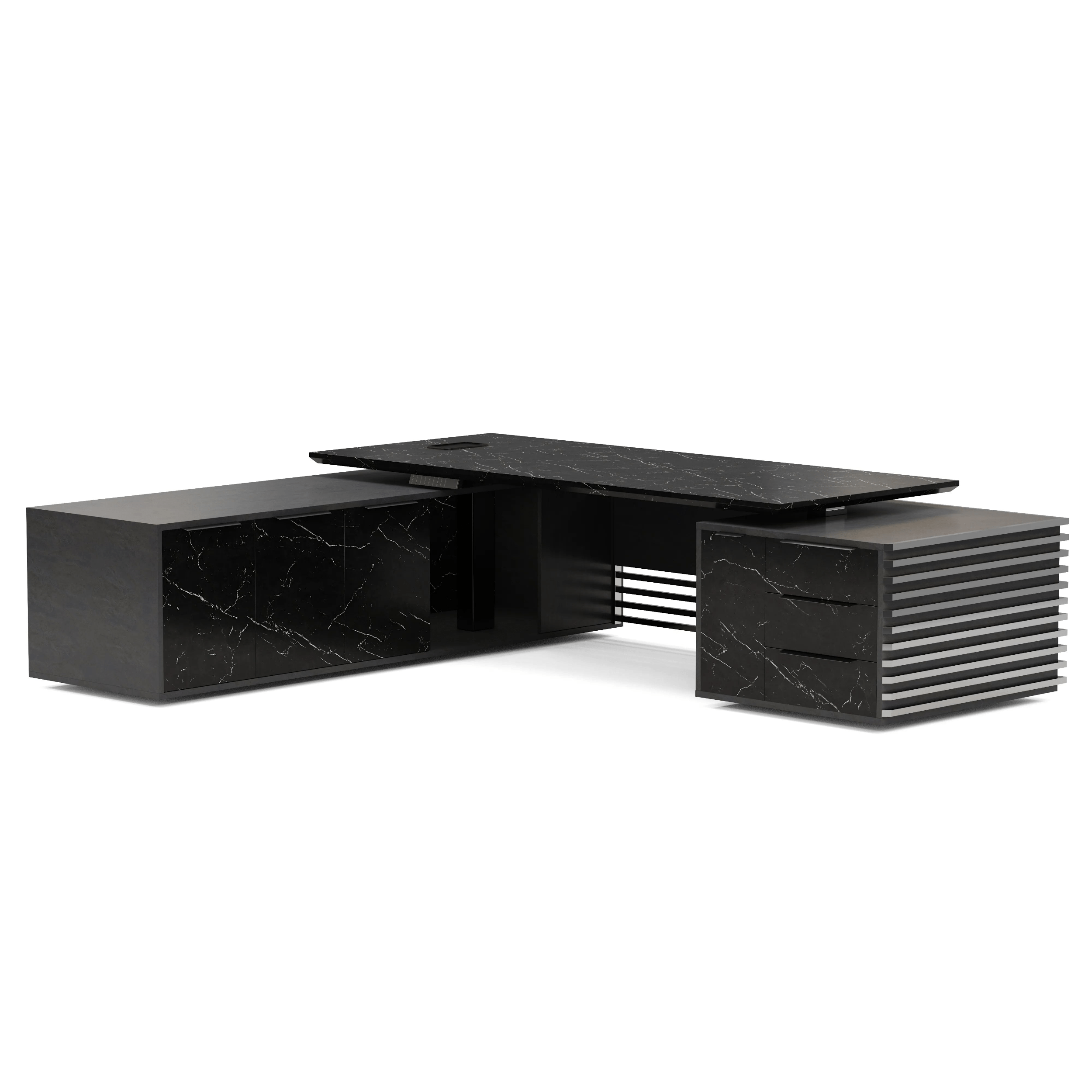 Anderson ยท Modern L-Shaped Executive Desk, Adjustable Height