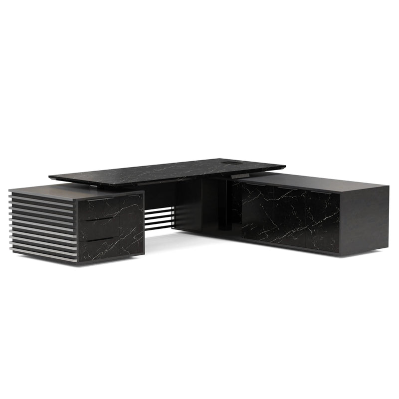 Anderson ยท Modern L-Shaped Executive Desk, Adjustable Height