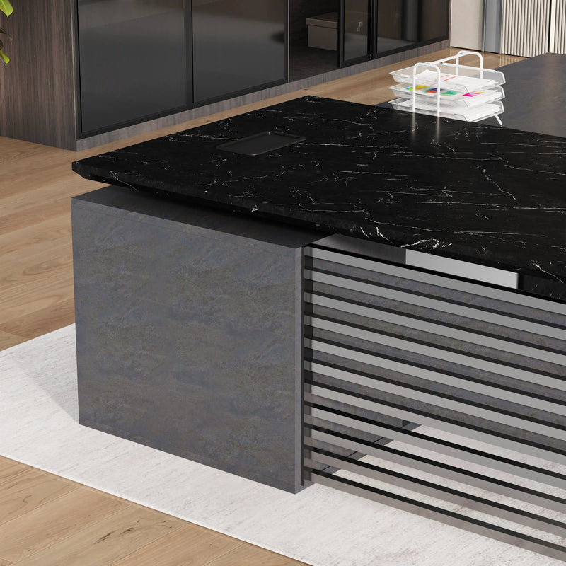 Anderson ยท Modern L-Shaped Executive Desk, Adjustable Height