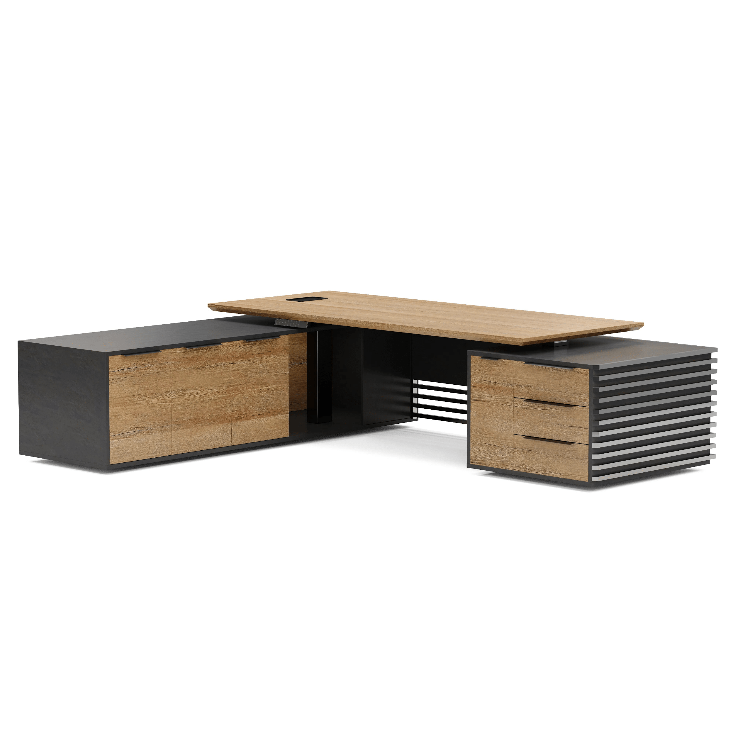 Anderson ยท Modern L-Shaped Executive Desk, Adjustable Height