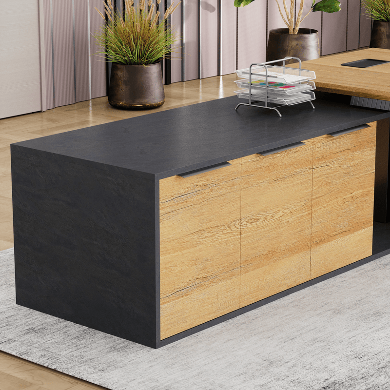 Anderson ยท Modern L-Shaped Executive Desk, Adjustable Height