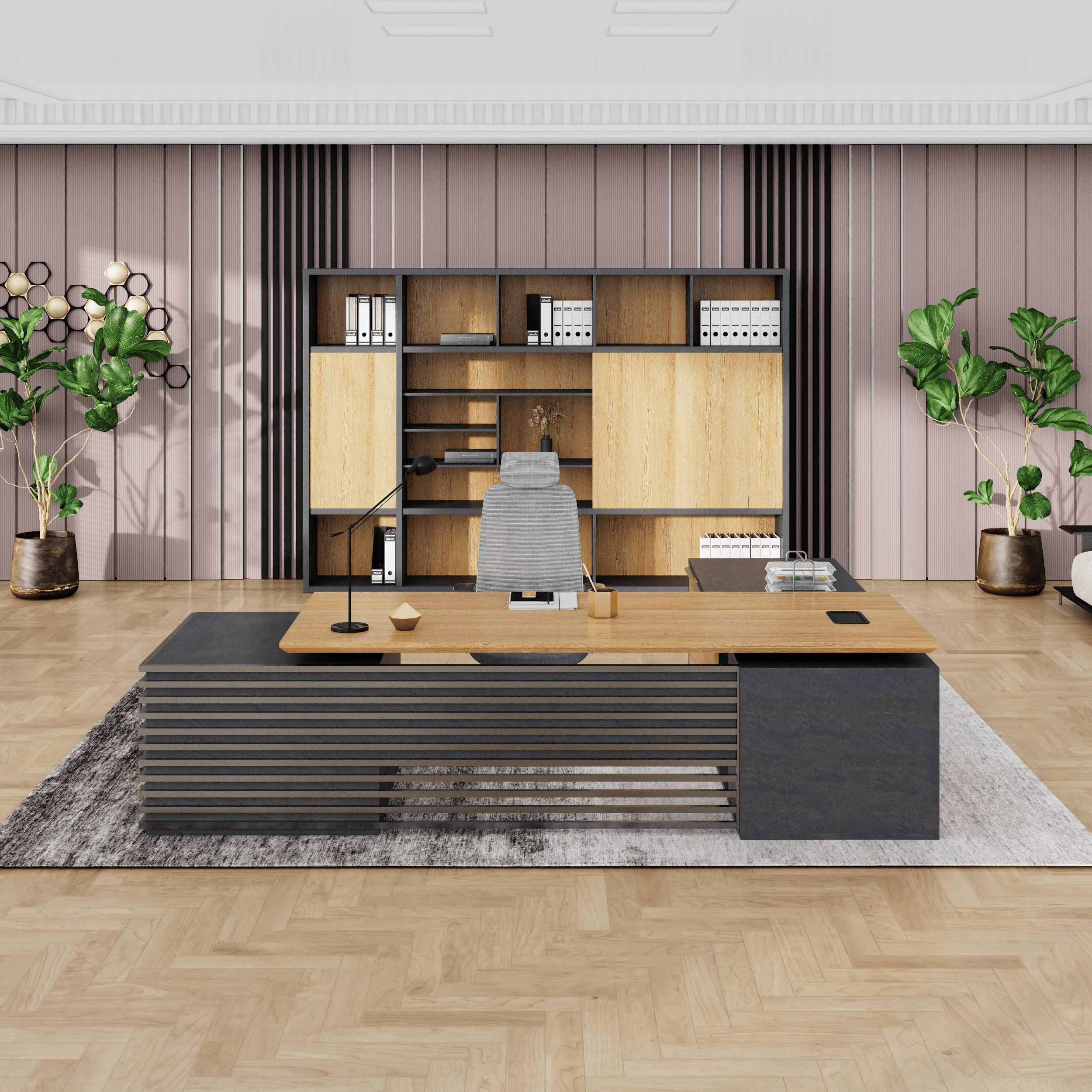 Anderson ยท Modern L-Shaped Executive Desk, Adjustable Height