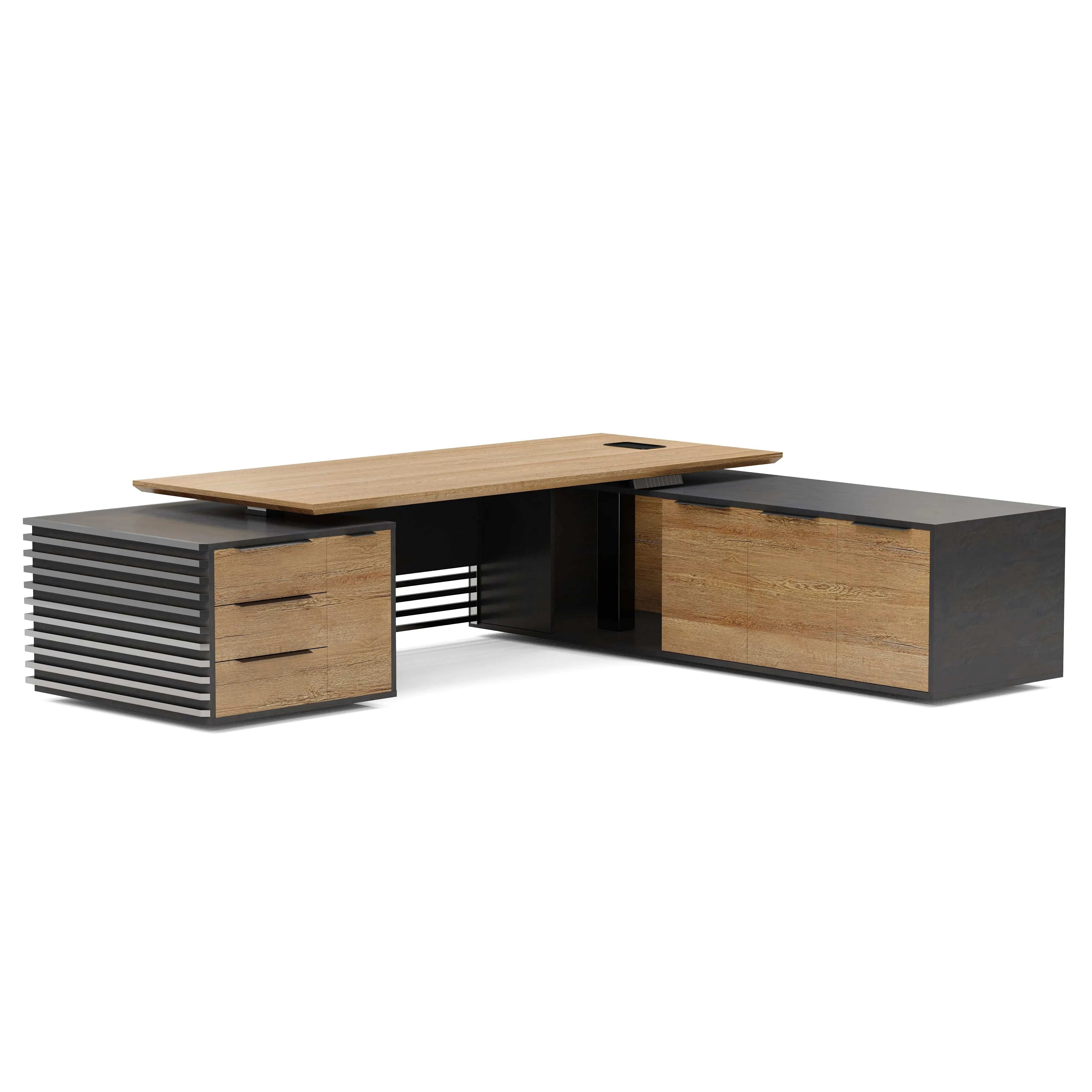 Anderson ยท Modern L-Shaped Executive Desk, Adjustable Height