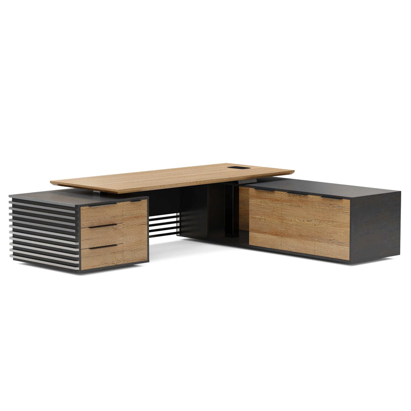 Anderson ยท Modern L-Shaped Executive Desk, Adjustable Height