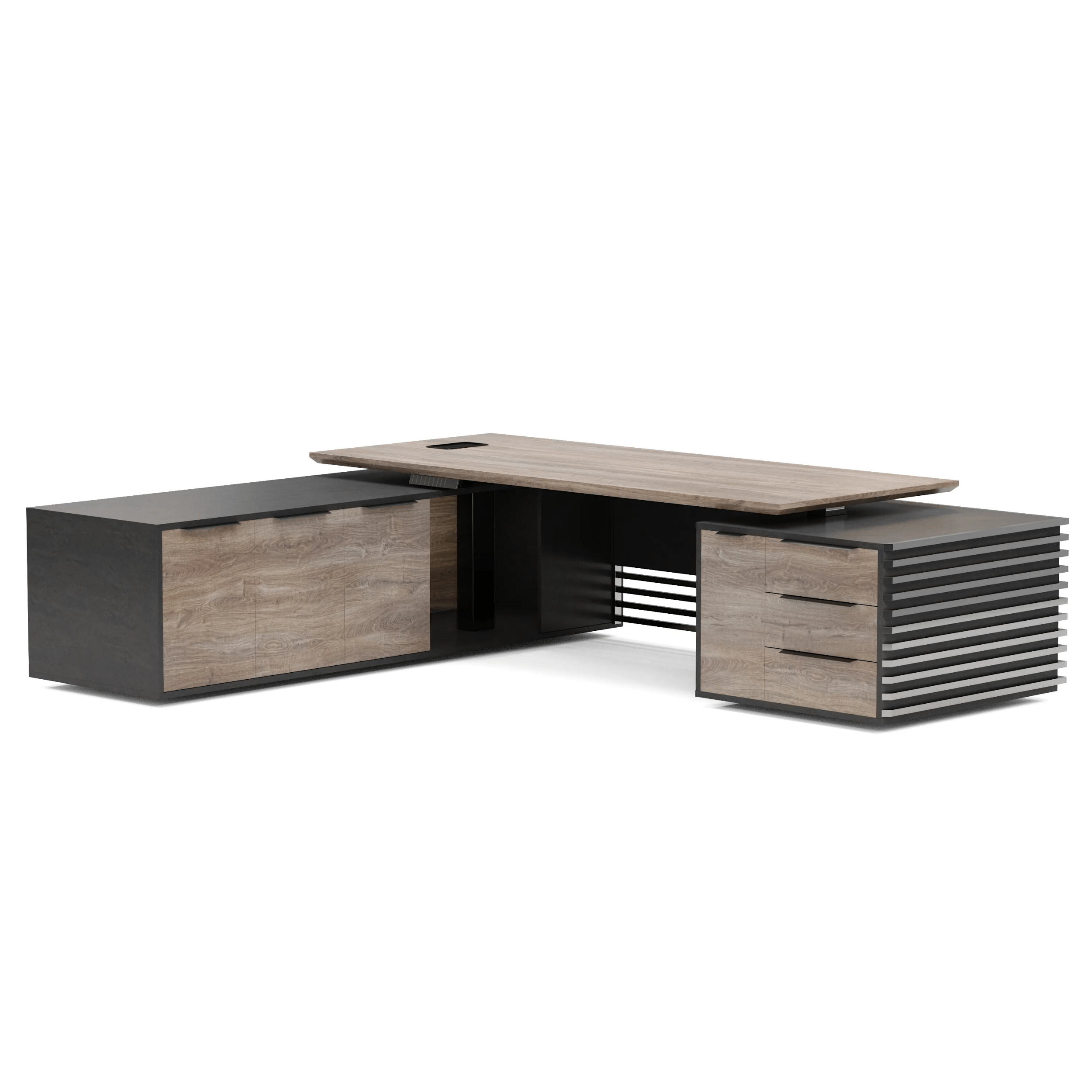 Anderson ยท Modern L-Shaped Executive Desk, Adjustable Height
