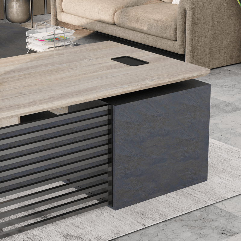 Anderson ยท Modern L-Shaped Executive Desk, Adjustable Height